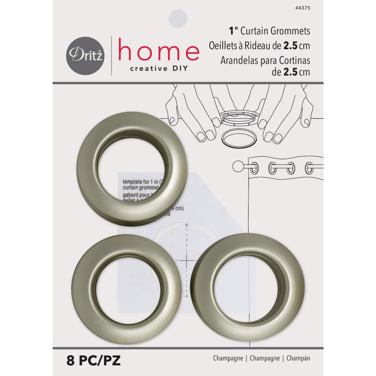 Dritz Home 1" Champagne Curtain Grommets